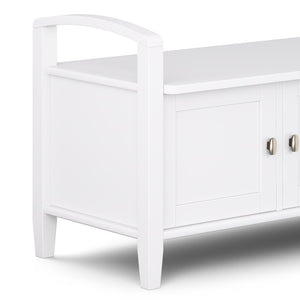 English Elm Warm Shaker Entryway Storage Bench – Stylish White Solid Wood Seating With Ample Hidden Storage B136P159725-GIGA