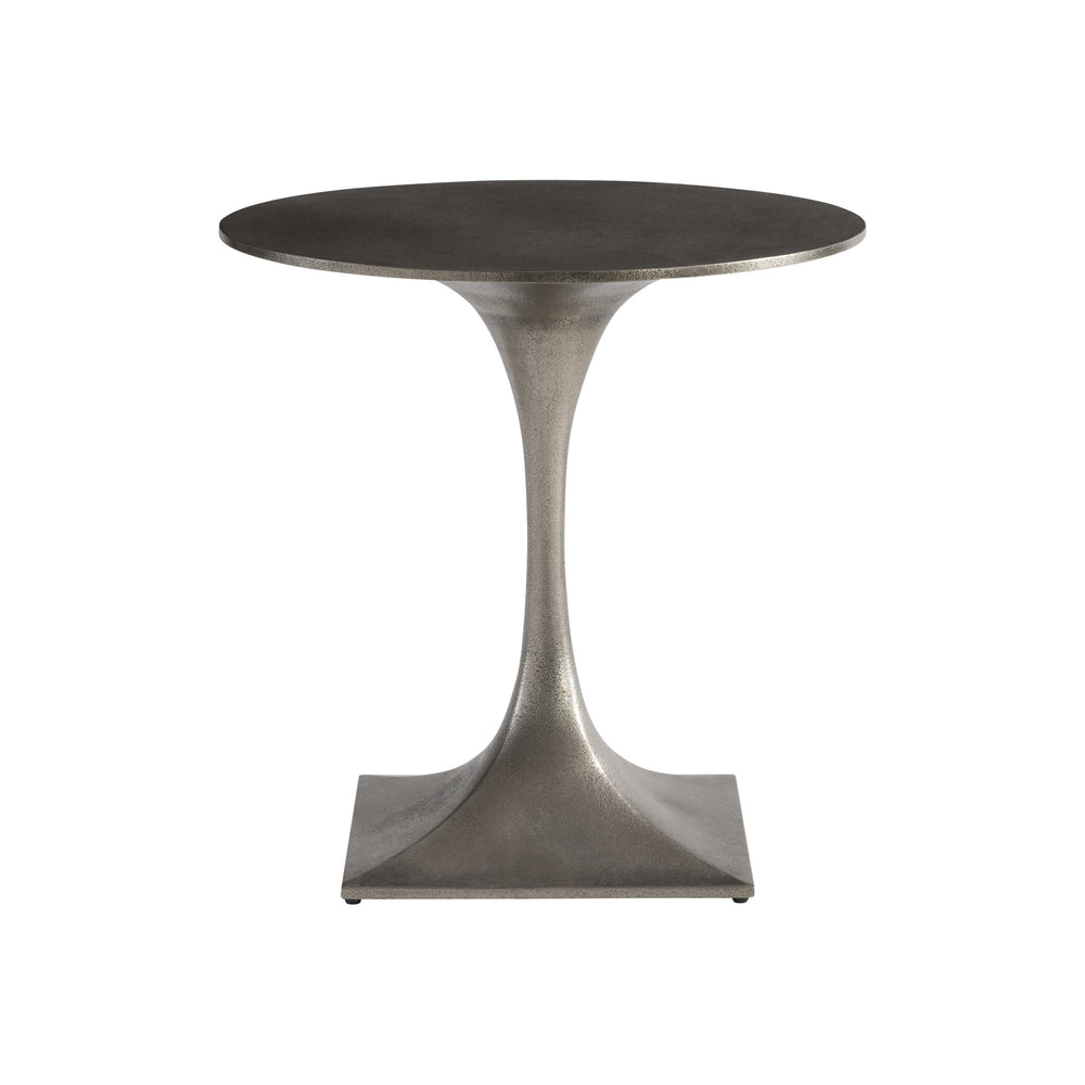 Bernhardt Bernhardt Liguria Cast Aluminum Outdoor Side Table — 24" Round Graphite Top, Rust‑Resistant, Sculpted Pedestal, Compact Stability X04122