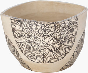 Surya Argil 13"H Terracotta Planter - Elegant Global Inspired Design For Eclectic Home Décor Charm! White Terracotta Agi-003