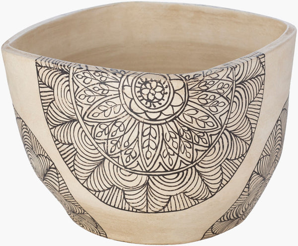 Surya Argil 13"H Terracotta Planter - Elegant Global Inspired Design For Eclectic Home Décor Charm! White Terracotta Agi-003