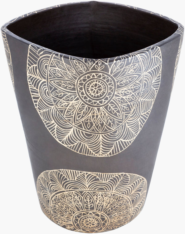 Surya Argil 13"H Terracotta Planter - Elegant Global Inspired Design For Eclectic Home Décor Charm! Black Terracotta Agi-004