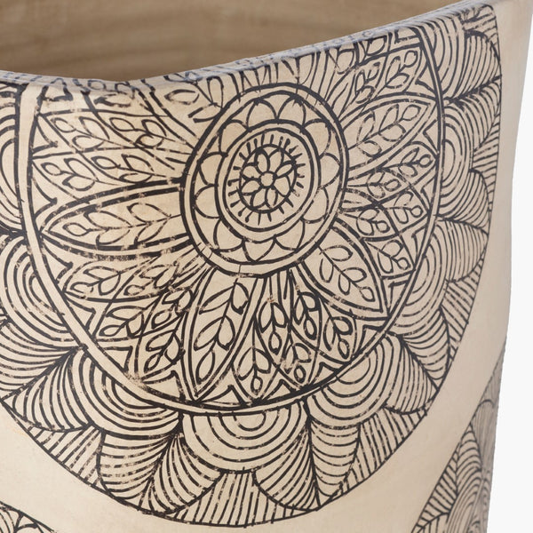 Surya Argil 13"H Terracotta Planter - Elegant Global Inspired Design For Eclectic Home Décor Charm! White Terracotta Agi-002