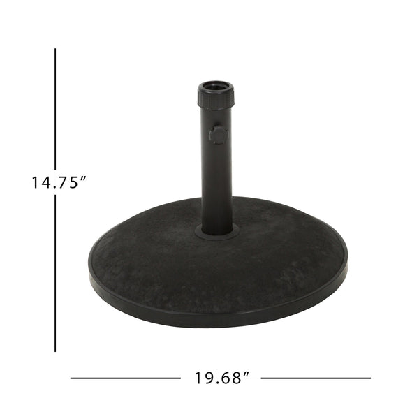 English Elm Christopher Knight Home® - UM-HOLDER heavy-duty round concrete base 55 lbs for umbrella stability, low-profile 25.25x22.5x4.8 inches Black 54756.00BLK
