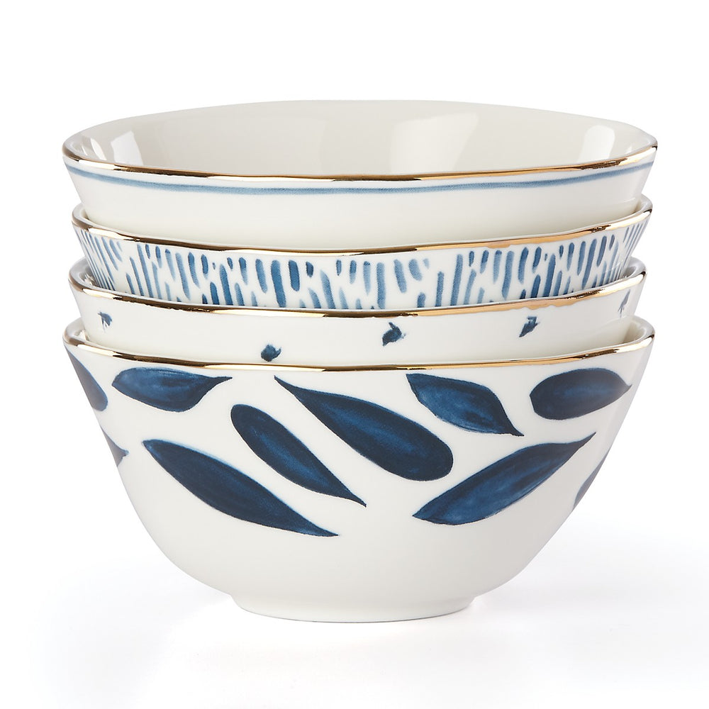 Lenox Blue Bay 4-piece Dessert Bowl Set Blue, WHITE PORCELAIN 890196