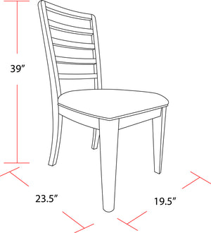 Escape - Dining 84" Rectangular Table with 8 ladderback chairs Glazed Natural Oak Black Metal Trim DESC-9PC-84REC-2018 Parker House