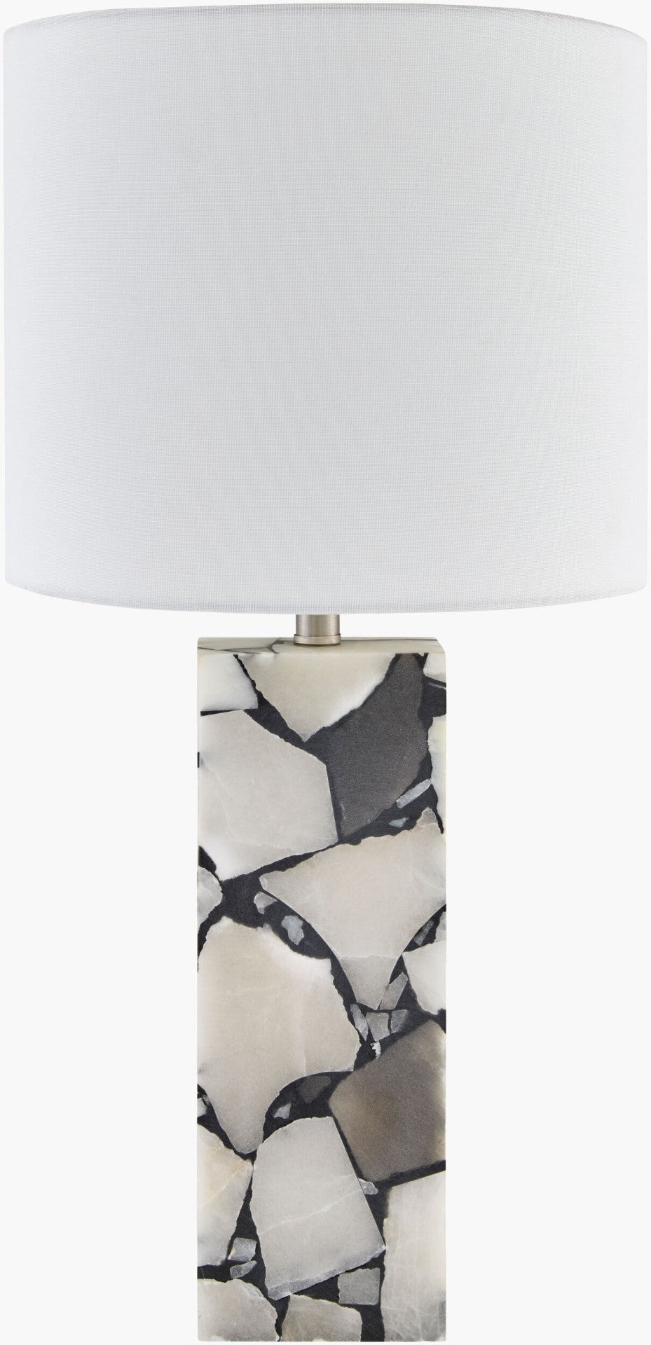 Livabliss Angelo Arts and Crafts Stone Body Table Lamp with Linen Shade for Warm Ambient Glow AGL-003