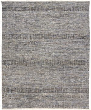 Feizy Rugs Janson Hand Knotted Wool And Viscose Rug With Textured Stripes For Casual Farmhouse Elegance Silver Wool,Viscose I92i6064blu000e50