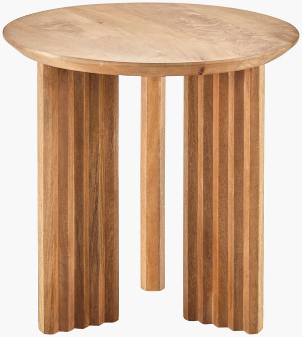 Surya Agnes End Table - Elegant 18" Minimalist Design In Premium Mango Wood For Living Room Or Bedroom Top, Brown,Base, Brown Mango Wood,Mango Wood Agne-002