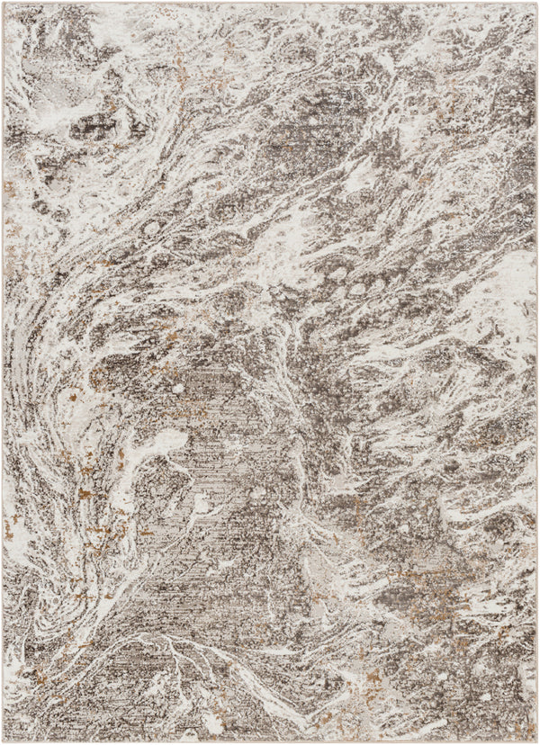 Allegro Plus AGP-2300 9'2" x 12' Machine Woven Rug AGP2300-9212  Light Gray, Charcoal, Ivory, Medium Gray, Amber Surya