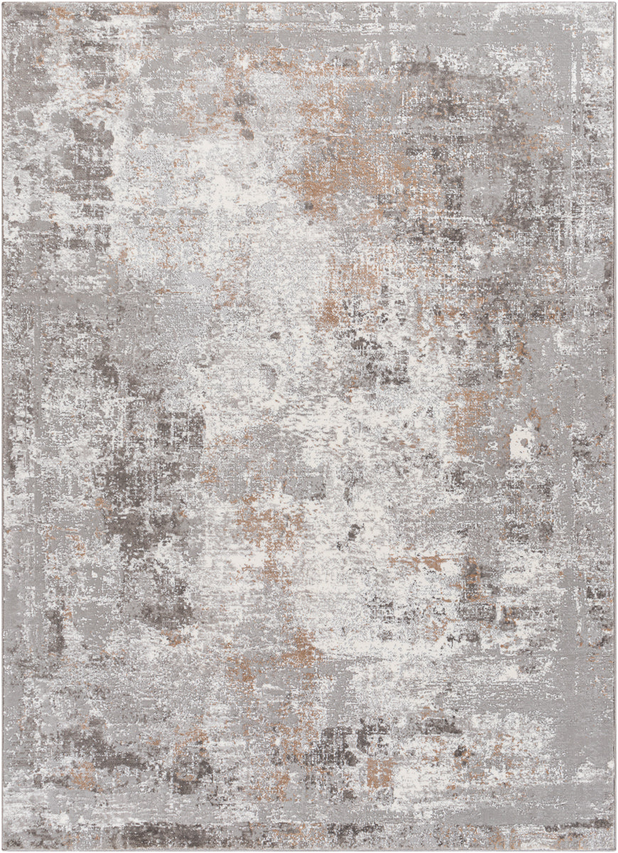 Allegro Plus AGP-2301 9'2" x 12' Machine Woven Rug AGP2301-9212  Ivory, Medium Gray, Light Gray, Charcoal, Amber Surya