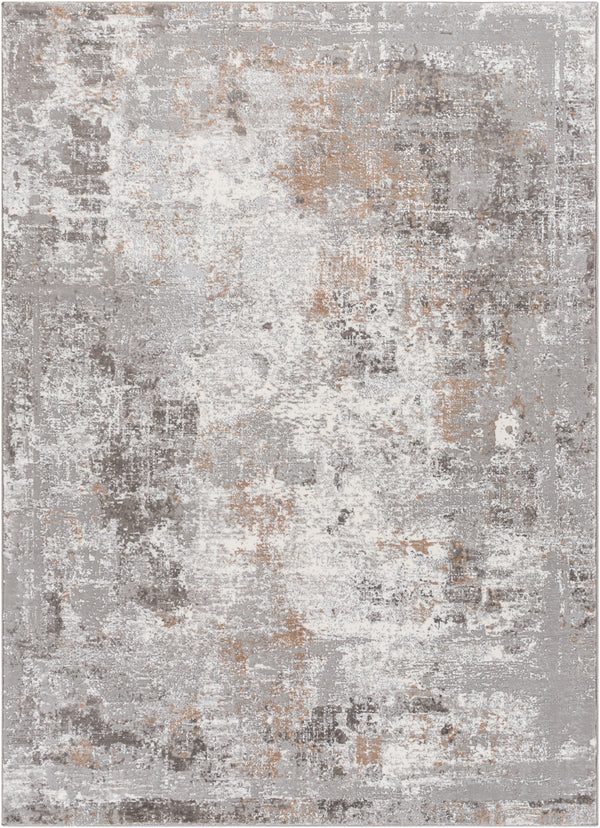 Allegro Plus AGP-2301 9'2" x 12' Machine Woven Rug AGP2301-9212  Ivory, Medium Gray, Light Gray, Charcoal, Amber Surya