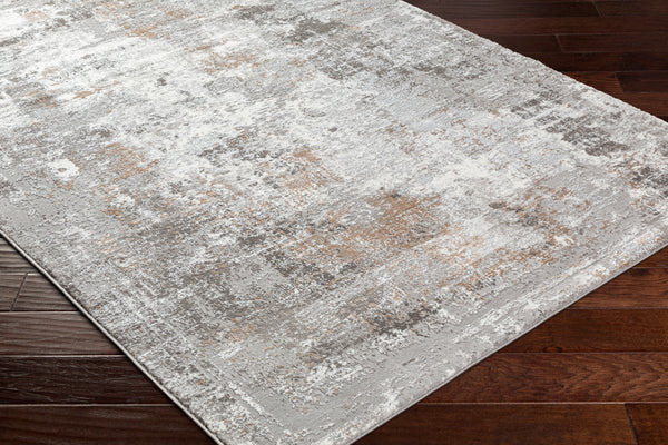 Allegro Plus AGP-2301 9'2" x 12' Machine Woven Rug AGP2301-9212  Ivory, Medium Gray, Light Gray, Charcoal, Amber Surya