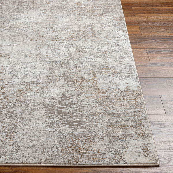 Allegro Plus AGP-2302 9'2" x 12' Machine Woven Rug AGP2302-9212  Ivory, Light Gray, Medium Gray, Amber Surya