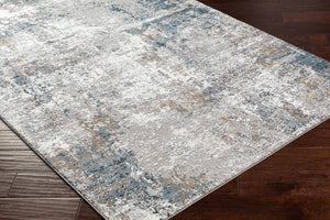 Allegro Plus AGP-2303 9'2" x 12' Machine Woven Rug AGP2303-9212  Ivory, Medium Gray, Charcoal, Teal, Amber Surya