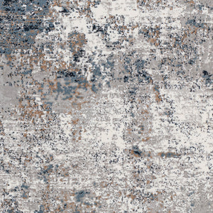 Allegro Plus AGP-2303 9'2" x 12' Machine Woven Rug AGP2303-9212  Ivory, Medium Gray, Charcoal, Teal, Amber Surya