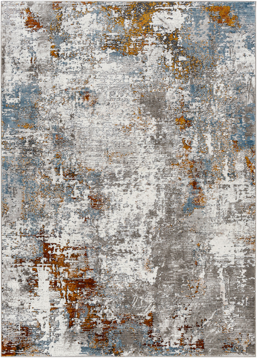 Allegro Plus AGP-2304 9'2" x 12' Machine Woven Rug AGP2304-9212  Ivory, Charcoal, Black, Navy, Amber, Rust Surya