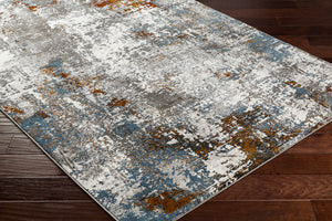 Allegro Plus AGP-2304 9'2" x 12' Machine Woven Rug AGP2304-9212  Ivory, Charcoal, Black, Navy, Amber, Rust Surya
