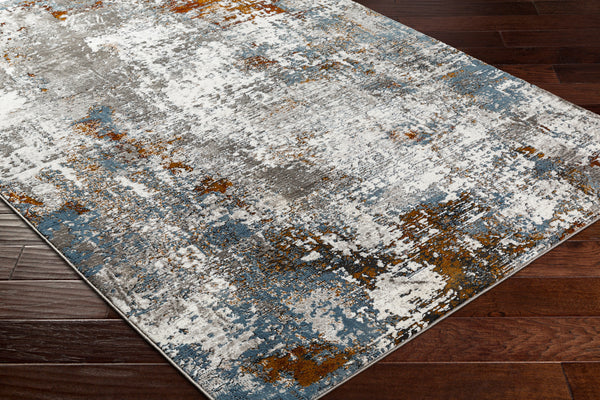Allegro Plus AGP-2304 9'2" x 12' Machine Woven Rug AGP2304-9212  Ivory, Charcoal, Black, Navy, Amber, Rust Surya