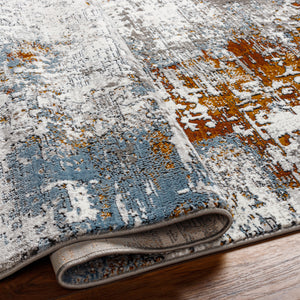 Allegro Plus AGP-2304 9'2" x 12' Machine Woven Rug AGP2304-9212  Ivory, Charcoal, Black, Navy, Amber, Rust Surya