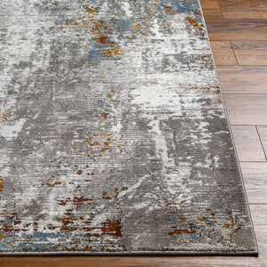 Allegro Plus AGP-2304 9'2" x 12' Machine Woven Rug AGP2304-9212  Ivory, Charcoal, Black, Navy, Amber, Rust Surya