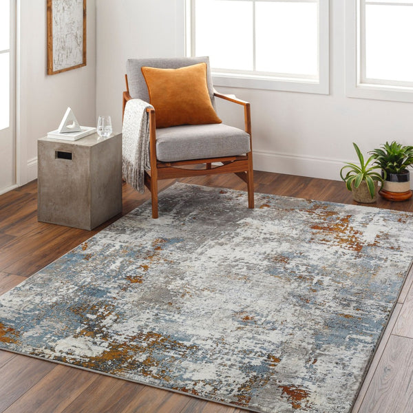 Livabliss Allegro Plus Geometric Machine Woven Polyester Area Rug for Large Living Spaces Ivory, Charcoal 6'7" x 9' AGP2304-679