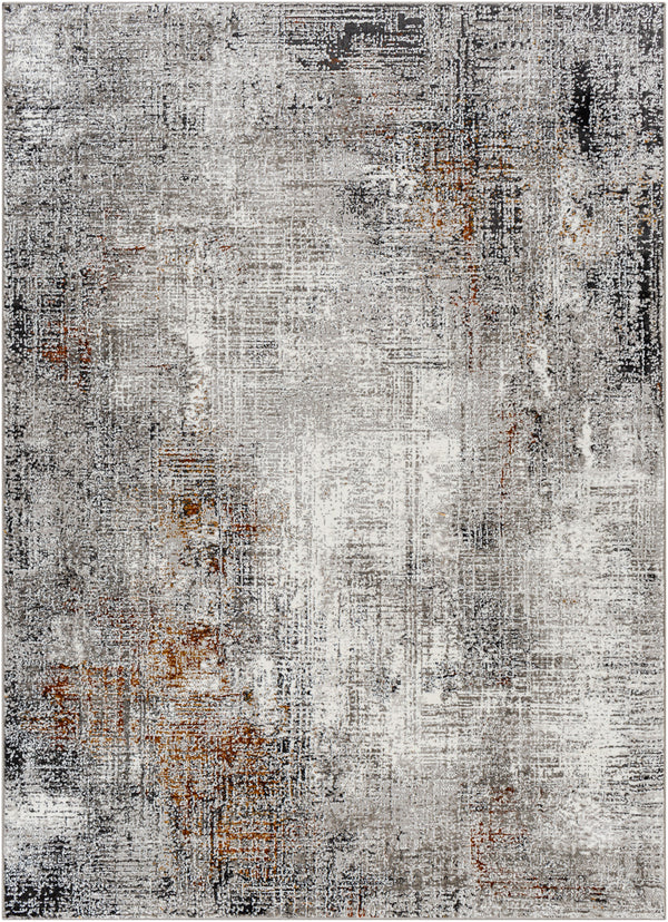 Allegro Plus AGP-2305 9'2" x 12' Machine Woven Rug AGP2305-9212  Ivory, Charcoal, Black, Light Gray, Amber, Rust Surya
