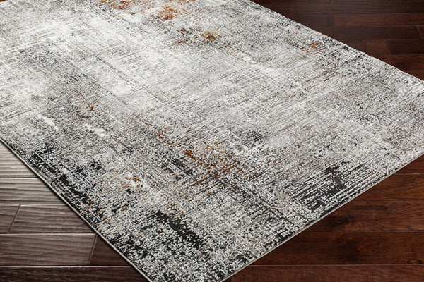Allegro Plus AGP-2305 9'2" x 12' Machine Woven Rug AGP2305-9212  Ivory, Charcoal, Black, Light Gray, Amber, Rust Surya