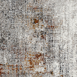 Allegro Plus AGP-2305 9'2" x 12' Machine Woven Rug AGP2305-9212  Ivory, Charcoal, Black, Light Gray, Amber, Rust Surya