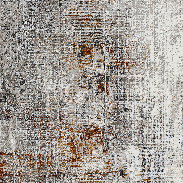 Allegro Plus AGP-2305 9'2" x 12' Machine Woven Rug AGP2305-9212  Ivory, Charcoal, Black, Light Gray, Amber, Rust Surya