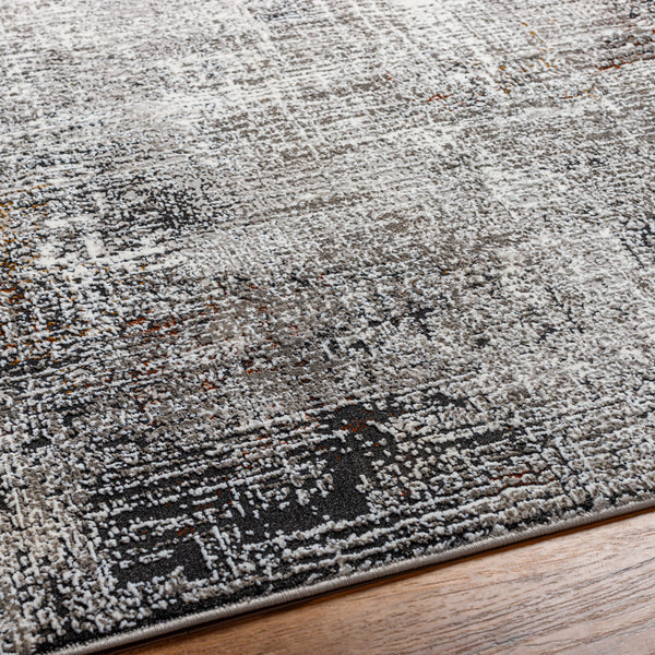 Allegro Plus AGP-2305 9'2" x 12' Machine Woven Rug AGP2305-9212  Ivory, Charcoal, Black, Light Gray, Amber, Rust Surya