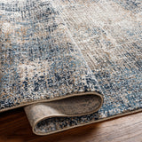 Allegro Plus AGP-2306 9'2" x 12' Machine Woven Rug AGP2306-9212  Light Gray, Medium Gray, Navy, Ivory, Amber Surya