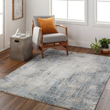 Allegro Plus AGP-2306 9'2" x 12' Machine Woven Rug AGP2306-9212  Light Gray, Medium Gray, Navy, Ivory, Amber Surya