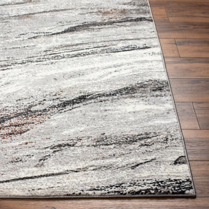 Allegro Plus AGP-2307 9'2" x 12' Machine Woven Rug AGP2307-9212  Ivory, Charcoal, Light Gray, Black, Rust, Amber Surya
