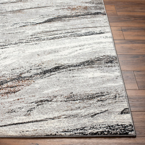 Livabliss Allegro Geometric Polyester Area Rug Turkish Woven for Large Living Spaces Ivory, Charcoal 9'2" x 12' AGP2307-9212