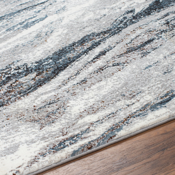 Allegro Plus AGP-2308 9'2" x 12' Machine Woven Rug AGP2308-9212  Ivory, Medium Gray, Navy, Black, Rust, Amber Surya