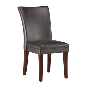 Homelegance By Top-Line Harmonn Faux Leather Parsons Dining Chairs (Set of 2) Cherry Rubberwood