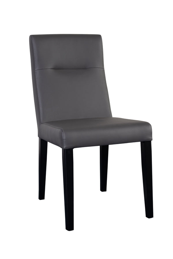 Porter Designs Porter Verona Contemporary Dining Chairs (Set Of 2) - Stylish Gray Faux Leather With Black Legs Gray Fabric 07-204c-02-552