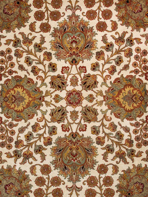 Pasargad Home Agra Collection Hand-knotted Wool Area Rug - Luxurious Ivory Design, 8'11" X 12'0"   Hs-145 Ivory 9x12