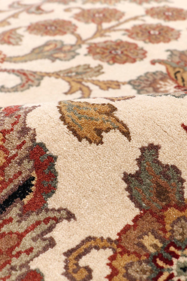 Pasargad Home Agra Collection Hand-knotted Wool Area Rug - Luxurious Ivory Design, 8'11" X 12'0"   Hs-145 Ivory 9x12