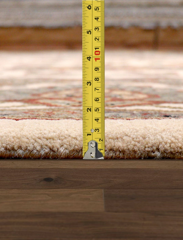 Pasargad Home Agra Collection Hand-knotted Wool Area Rug - Luxurious Ivory Design, 8'11" X 12'0"   Hs-145 Ivory 9x12