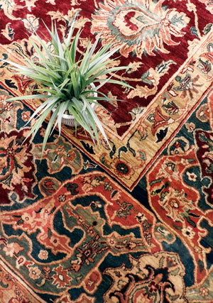 Pasargad Home Crown Jewel Agra Collection Hand-knotted Wool Area Rug - Timeless Elegance For Any Space   Ph-231 12x16