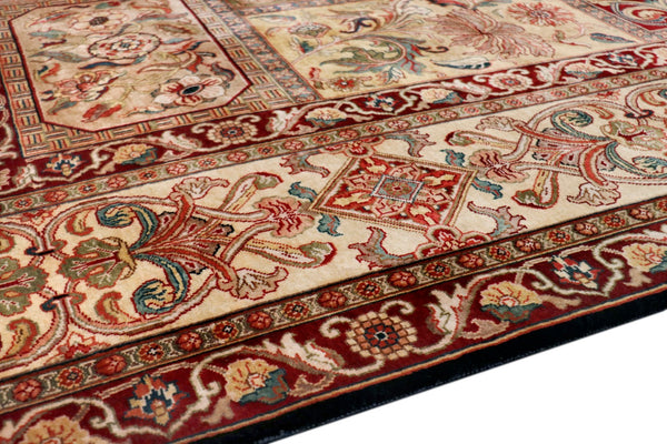 Pasargad Home Crown Jewel Agra Collection Hand-knotted Wool Area Rug - Timeless Elegance For Any Space   Phb-2 9x12