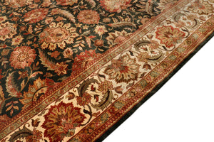 Pasargad Home Mogul Art Agra Hand-knotted Wool Area Rug In Elegant Red Floral Design For Indoors   024478