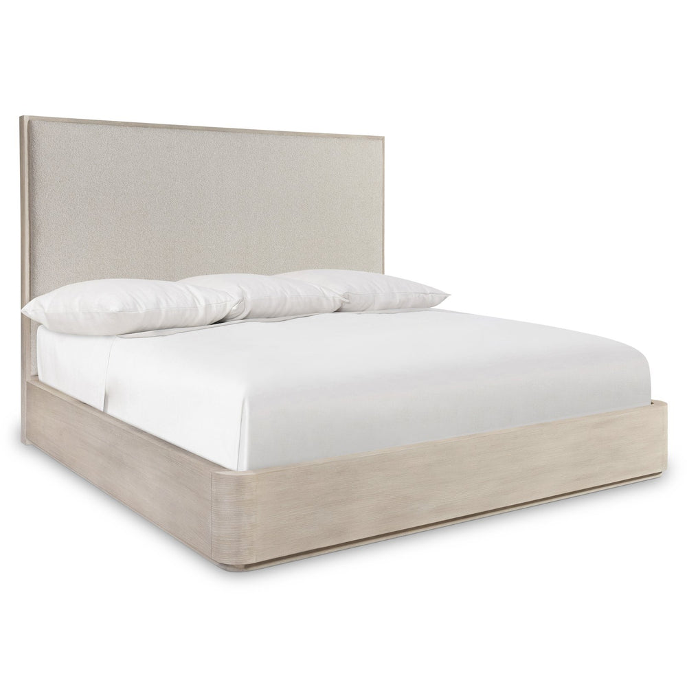 Bernhardt Bernhardt Lucerne Wire-brushed Oak Panel Bed Upholstered Headboard Alba Finish California King K2322