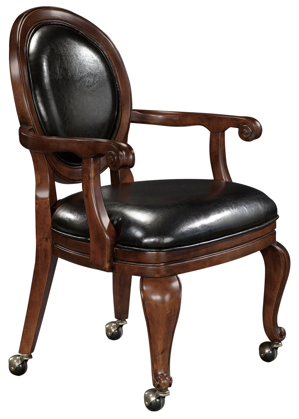 Hekman Furniture 697013 Rustic Cherry Club Chair With Black Faux Leather Cushion & Easy Assembly For Stylish Comfort Rustic Cherry Howard Miller Niagara Club Chair 697013