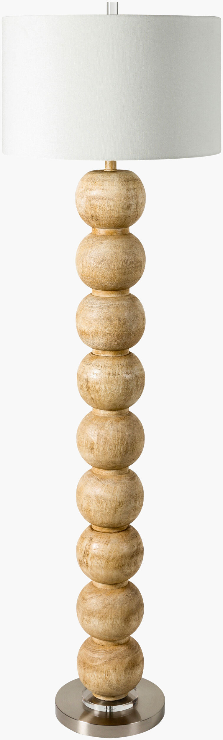 Surya Algarve 62" Tall Accent Floor Lamp - Modern Metal & Linen Design For Stylish Ambient Lighting Body, Brown Resin,Iron,Iron,Linen,Polyester,Plastic Agv-002