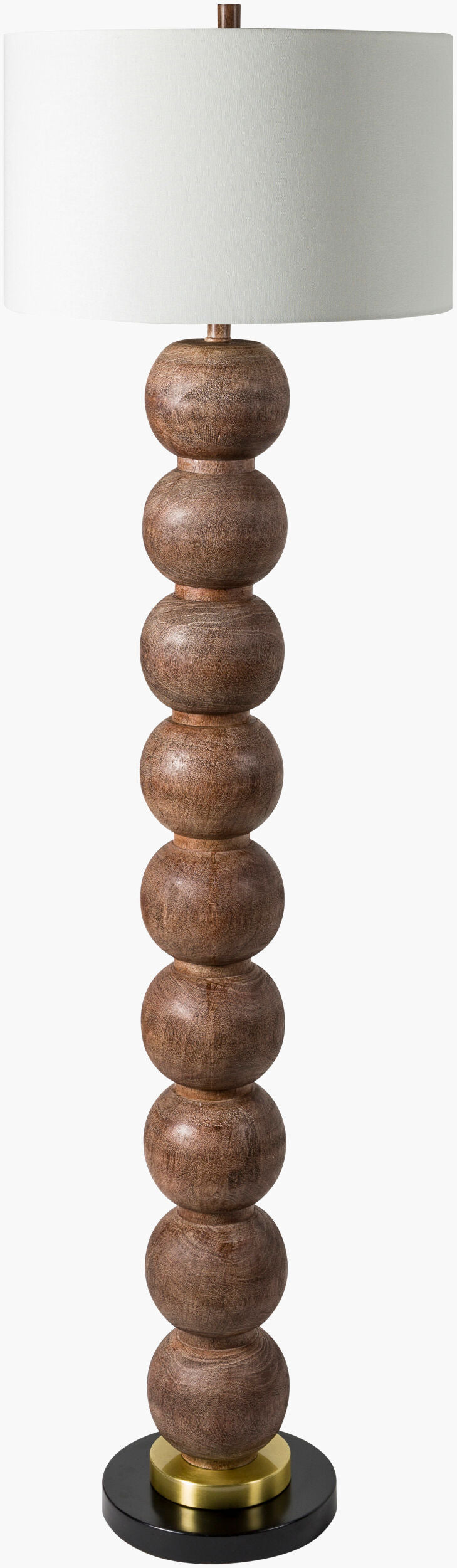 Surya Algarve 62" Tall Accent Floor Lamp - Modern Metal & Linen Design For Stylish Ambient Lighting Body, Brown Resin,Iron,Iron,Linen,Polyester,Plastic Agv-002