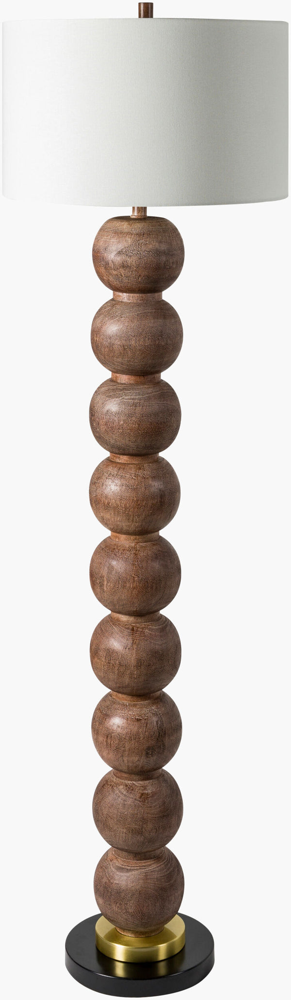 Surya Algarve 62" Tall Accent Floor Lamp - Modern Metal & Linen Design For Stylish Ambient Lighting Body, Brown Resin,Iron,Iron,Linen,Polyester,Plastic Agv-002