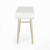 Christopher Knight Home® - Noble House - Dehaviland Modern Faux Wood Vanity Table, White And Champagne Gold