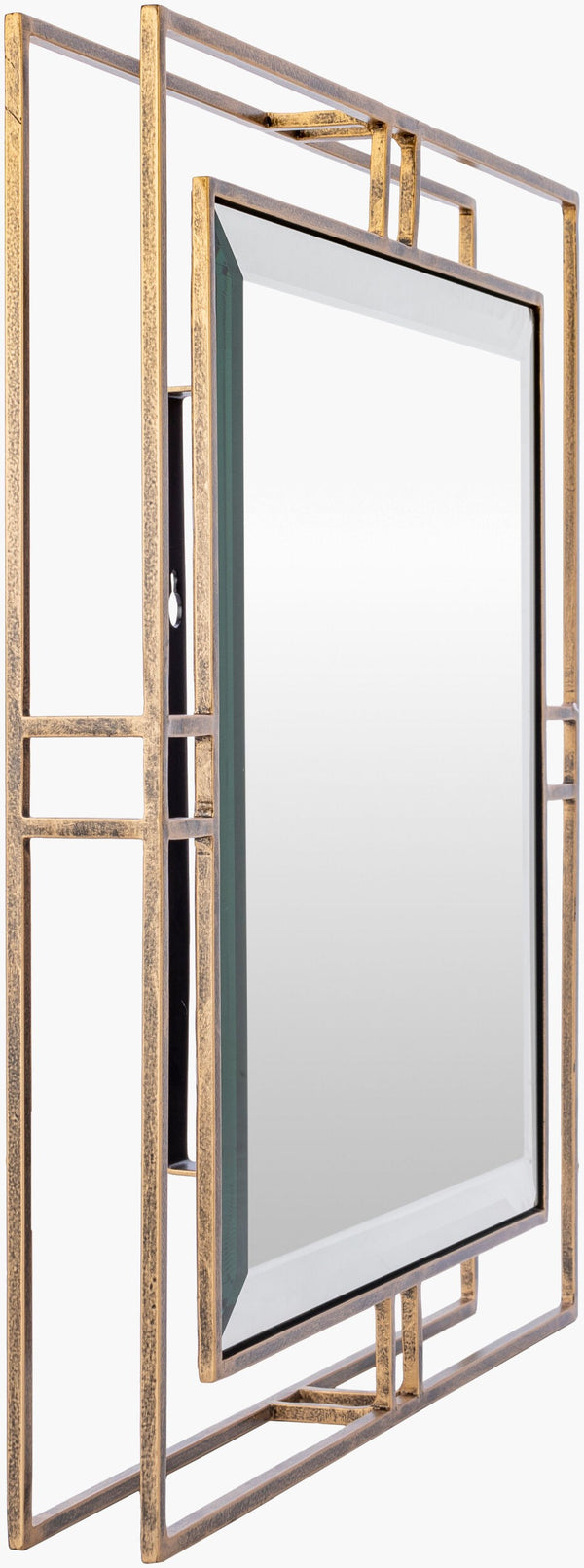 Surya Alpenglow 18" Hand-finished Accent Mirror - Elegant Metal Design For Modern Home Decor, Versatile Use Frame, Gold Iron Agw002-1818